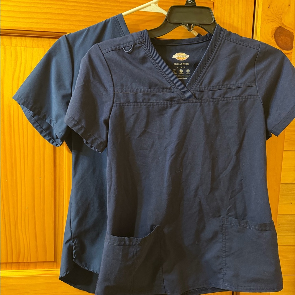 Set of 2 Navy Scrub Tops